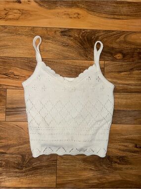 White Knit Tank Top - Women